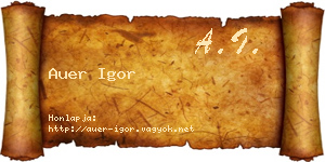 Auer Igor névjegykártya